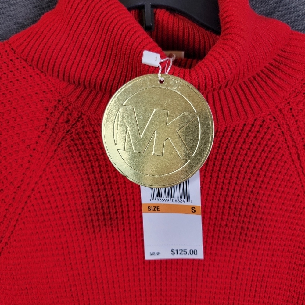 Michael Kors Women's Red Knit Turtleneck Sweater Size‎ S - Picture 4 of 8